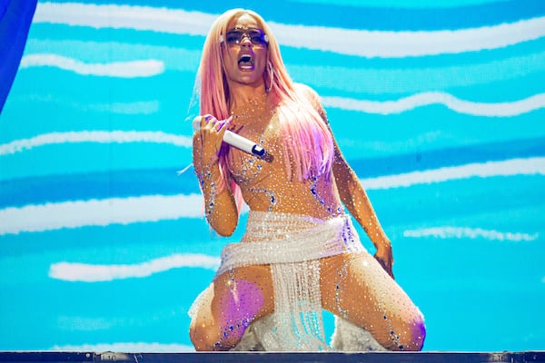 Karol G brought a stunning performance at Mercedes-Benz Stadium in September 2023. (Ryan Fleisher for the AJC)