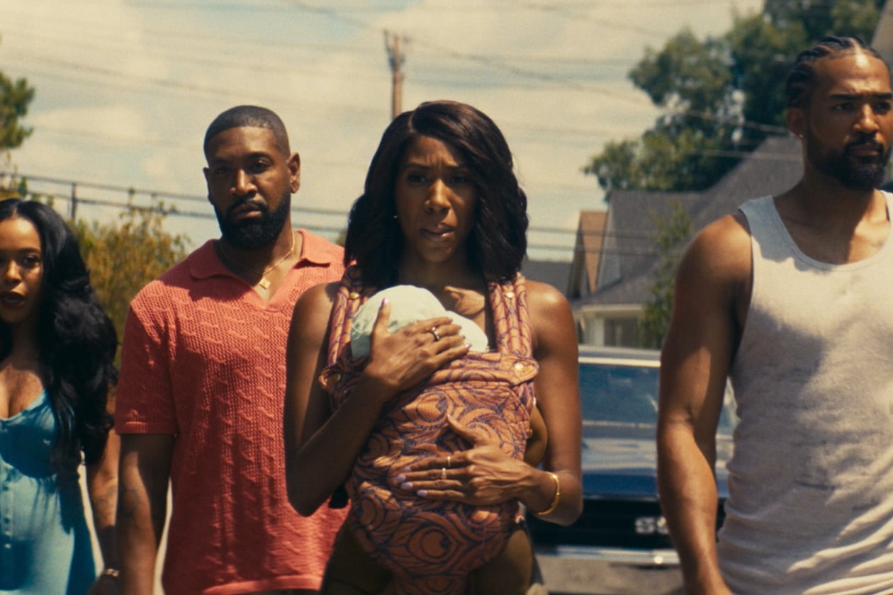 From left, DomiNque Perry as Aja, Bryan Terrell Clark as Mr. Tea, Diarra Kilpatrick as Diarra Brickland and Shannon Wallace as Chris appear in Episode 2 of Season 2 of "Diarra From Detroit," which is streaming on Paramount+. (Courtesy of BET/Paramount+)