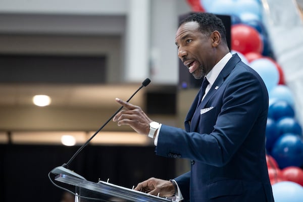 Atlanta Mayor Andre Dickens unveiled the Neighborhood Reinvestment Initiative at City Hall last September. (Jason Getz/AJC 2025)