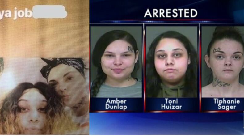 Three women accused of felony thefts in Rockdale and Henry counties allegedly taunted police on social media before being arrested Sunday near Indianapolis.