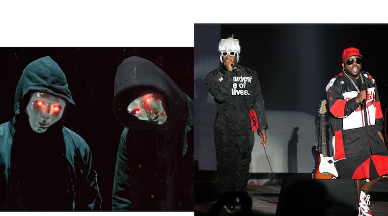 Outkast (right) has sued the EDM group ATLiens for use of a name the Atlanta duo had used as an album and song title in 1996. PUBLICITY/AJC FILE