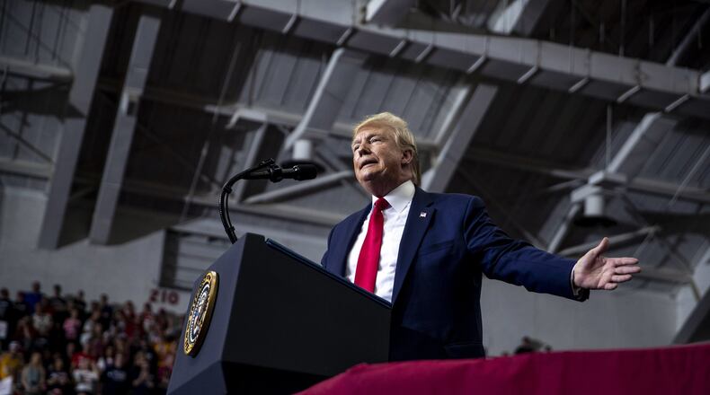 President Donald Trump has a busy schedule mapped out for his visit Friday to Atlanta. He will roll out his initiative to draw African American voters and help raise funds for Georgia U.S. Sen. David Perdue, one of his strongest allies in the Senate. (Anna Moneymaker/The New York Times)
