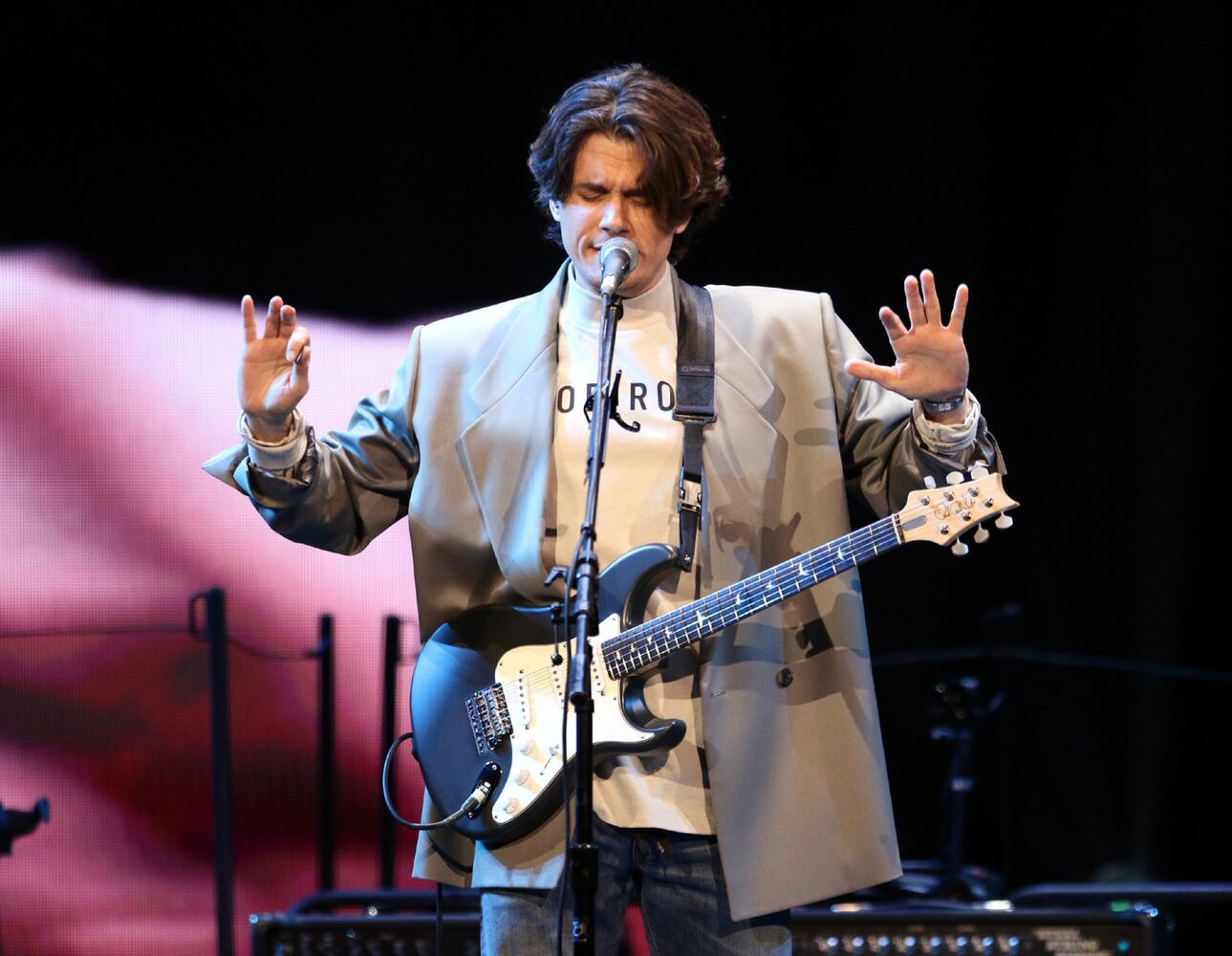 John Mayer rocked a sold-out State Farm Arena on Friday, April 8, 2022, on his SOB Rock Tour, with Yebba opening the first of two nights. (Photo: Robb Cohen for The Atlanta Journal-Constitution)