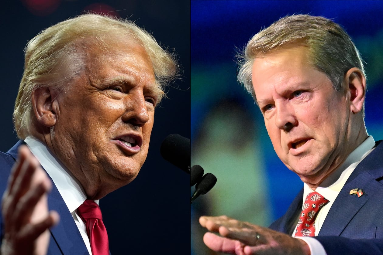 President Donald Trump, left, and Gov. Brian Kemp. (AP and AJC)