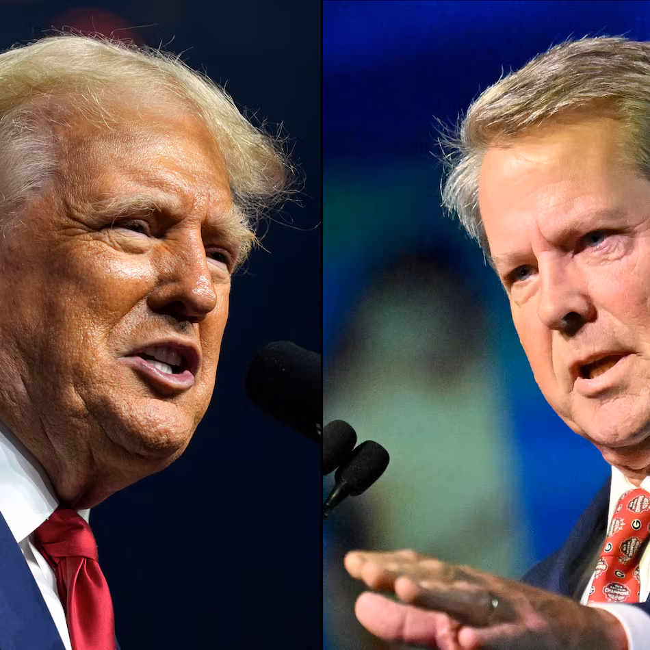 President Donald Trump, left, and Gov. Brian Kemp. (AP and AJC)