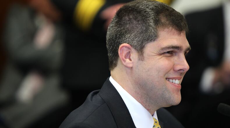 Rep. Shaw Blackmon (R - Bonaire) presents a bill in 2016.