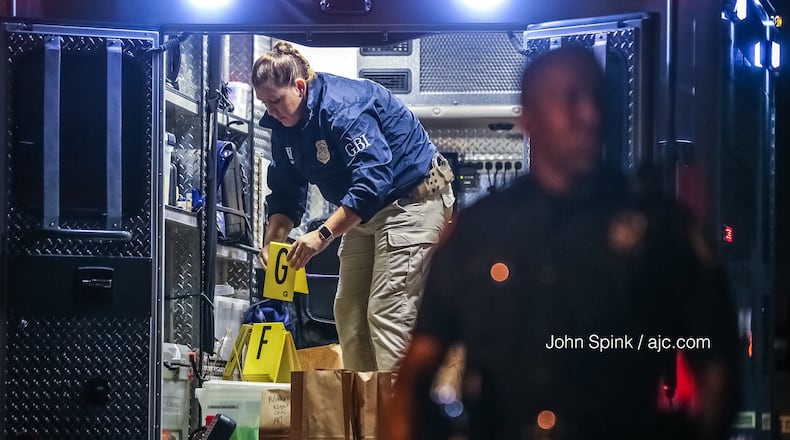 Riverdale police and GBI investigators were on the scene of a deadly shooting at a townhome complex off Roy Huie Road in Riverdale on Friday morning.