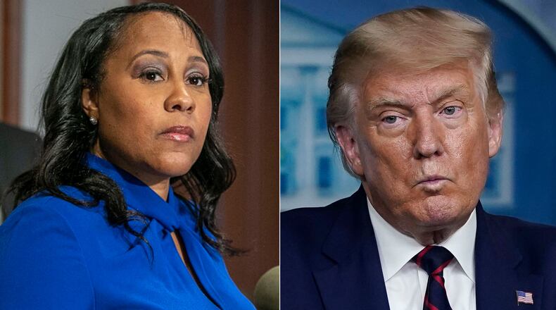 A new Atlanta Journal-Constitution poll shows voters are divided over the fairness of Fulton County District Attorney Fani Willis' investigation into efforts by Donald Trump and his allies to overturn the results of the 2020 presidential election in Georgia. (AJC and McClatchy File photos)
