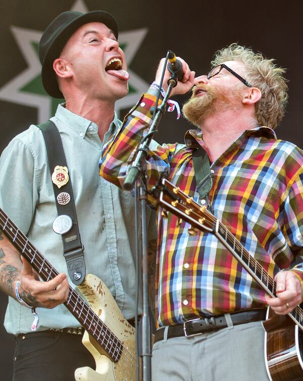 Flogging Molly's Celtic punk had the crowd dancing in the dirt. Photo: JONATHAN PHILLIPS / SPECIAL TO THE AJC