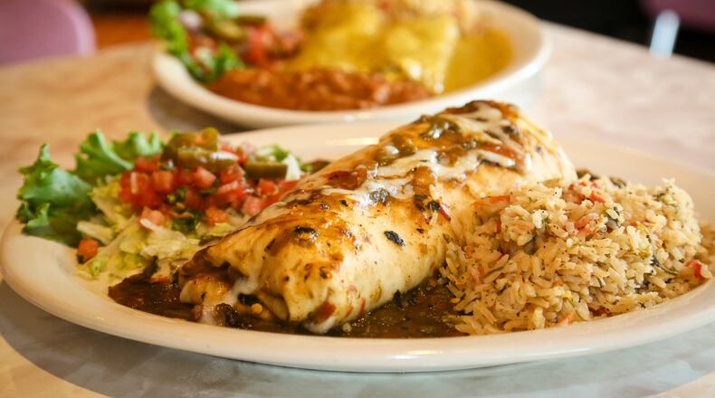 The Steak Burrito at Chuy’s, a Tex-Mex restaurant chain. It will open a location in Alpharetta in December.