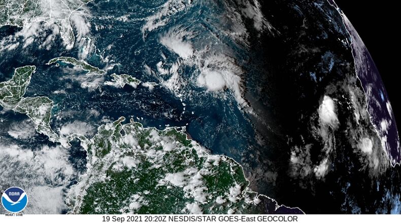 Sunday saw the formation of Tropical Storm Peter and Tropical Storm Rose in the Atlantic. Tropical Storm Peter deteriorated into a tropical depression by Tuesday afternoon while storm-shredding, upper-level winds left Tropical Storm Rose barely clinging to its tropical storm status. (NOAA - GOES-East/TNS)