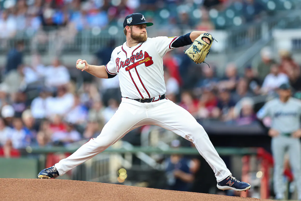 Atlanta Braves pitcher Bryce Elder delivers in the first inning of a baseball game against the Miami Marlins, Wednesday, April 15, 2026, in Atlanta. (Colin Hubbard/AP)