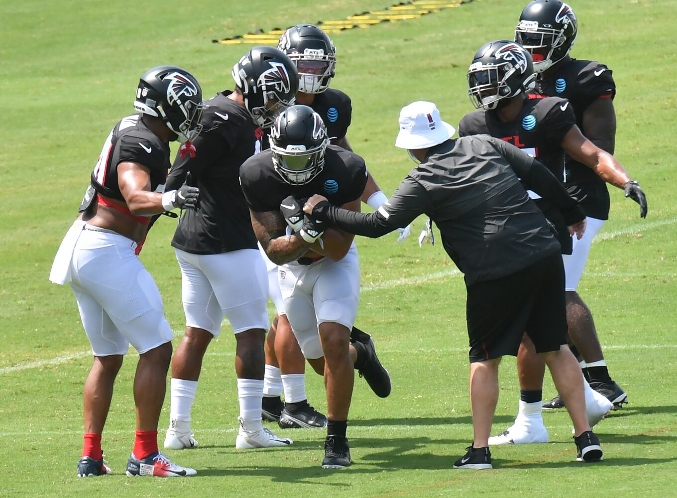 Falcons football training camp practice