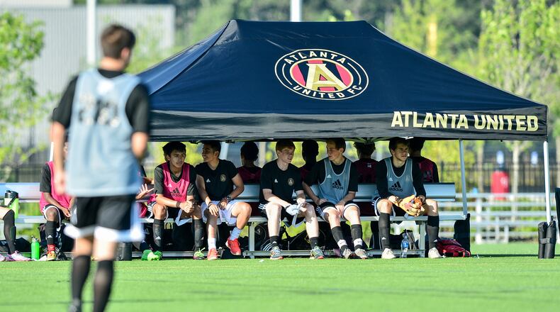 Atlanta Uniteds final tryouts took place at LakePoint park in Emerson, Ga. over two days.
Most of the teams will report in August to begin training for games in September
There are approximately 20 boys on each of the five teams, though some of the age groups will have 
The age groups for Atlanta Uniteds academy are under 12 years old, under 13, under 14, under 16 and under 18.
Atlanta United academy director Richard Money will coach the U-18s. Academy manager Tony Annan will coach the U-16s.
Atlanta United Academy tryout. (Photo by Kyle Hess)