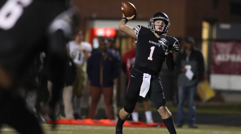 Matthew Downing, who threw 24 touchdowns for Alpharetta this season, will be a preferred walk-on at Georgia this fall.