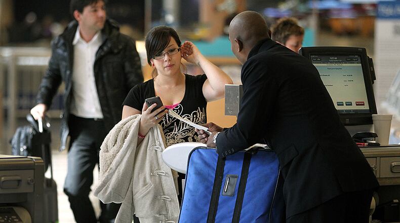 Delta’s check-in counter at Hartsfield-Jackson in 2011. Jason Getz jgetz@ajc.com