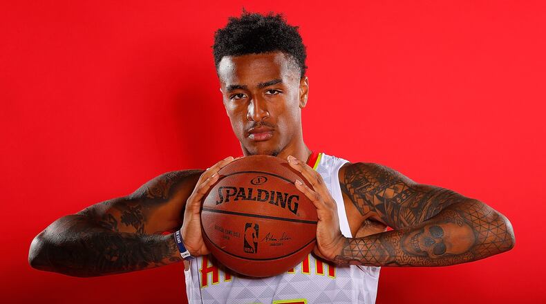John Collins of the Atlanta Hawks poses for portraits during media day at Emory Sports Medicine Complex on September 24, 2018 in Atlanta, Georgia.  (Photo by Kevin C. Cox/Getty Images)