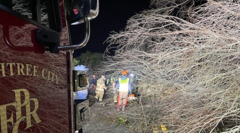 Peachtree City CERT members recently assisted Griffin and Spalding County begin their recovery from tornado damage. More free CERT training by Peachtree City will begin Feb. 23 through May 4 on Thursdays. (Courtesy of Peachtree City)