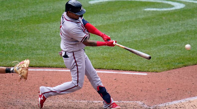 The Braves blew the game open with five runs in the sixth, including Orlando Arcia's two-run single off Pirates reliever Chasen Shreve Wednesday, July 7, 2021, in Pittsburgh. (AP)