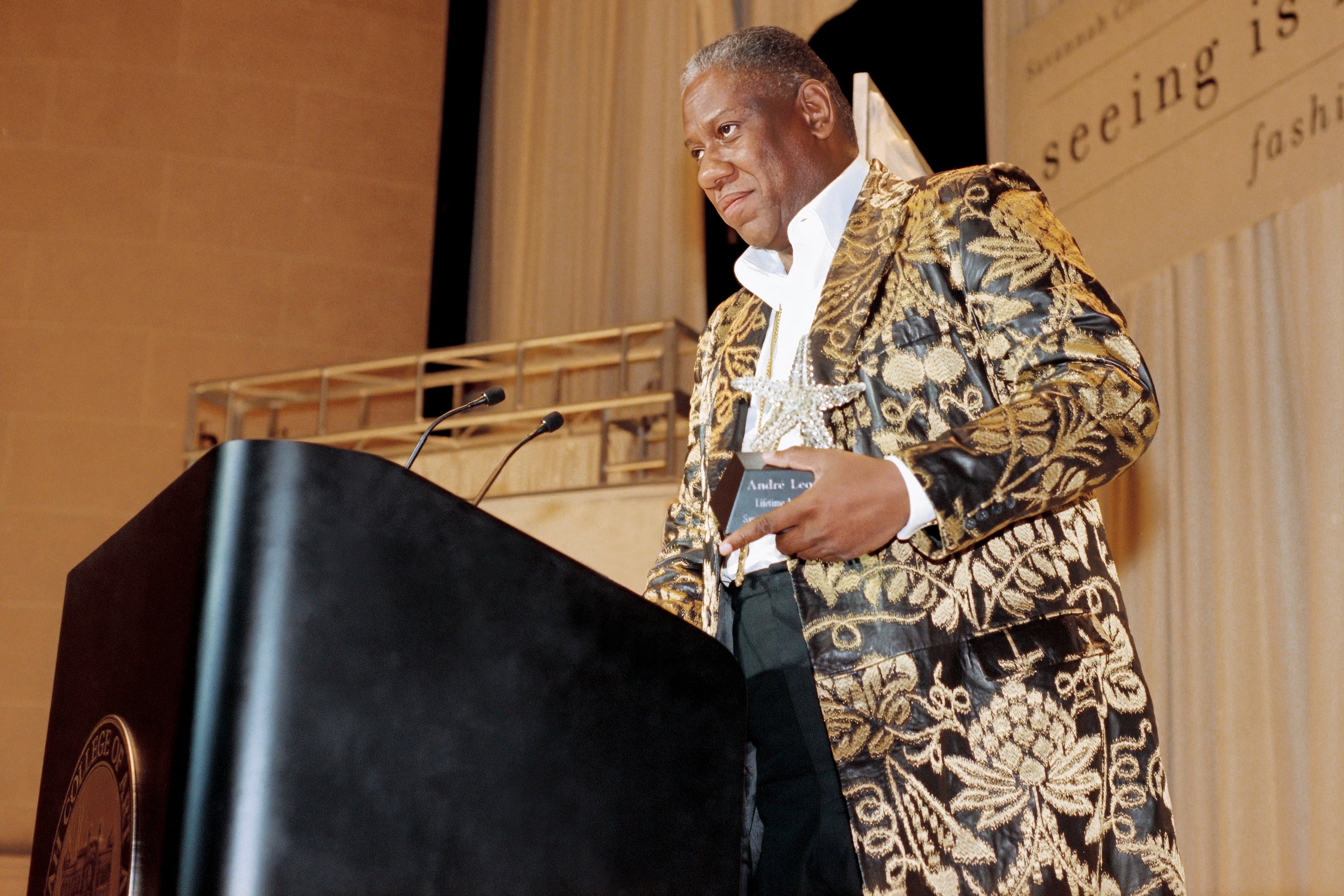 At the 2001 annual SCAD Fashion Show, André Leon Talley received a Lifetime Achievement Award. In recognition of his epic career in fashion and for his generous and devoted support of the university, the award has been renamed the André Leon Talley Lifetime Achievement Award. (Courtesy of SCAD)
