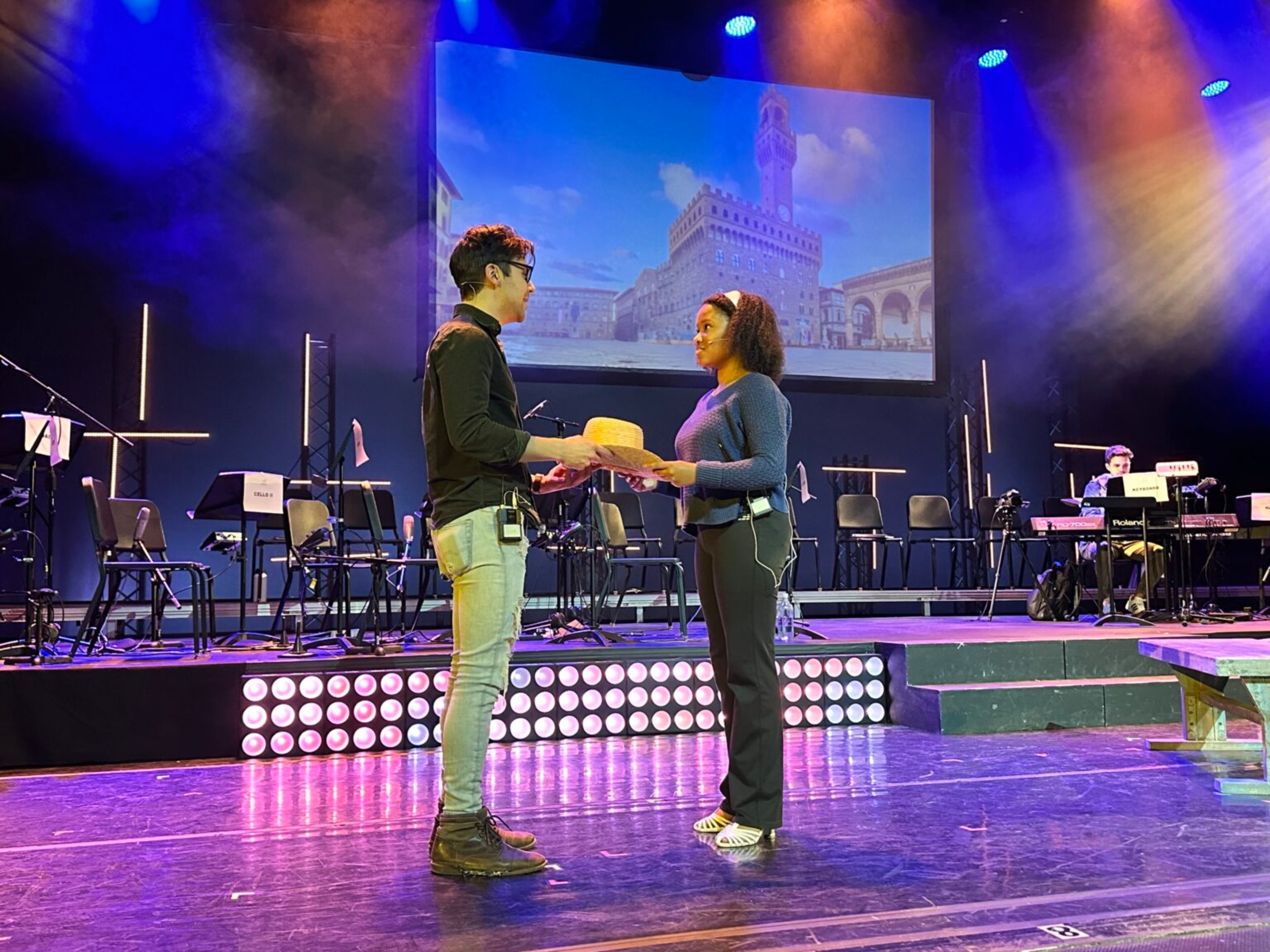 Leo Thomasian and Carina Crumbly as Fabrizio and Clara in the final musical from the original Overture Series, "The Light in the Piazza," in December 2023.