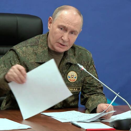 In this image taken from video provided by Russian Presidential Press Service on Friday, July 3, 2026, Russian President Vladimir Putin while visiting one of the command posts of the Joint Group of the Russian Forces, in an undisclosed location. (Russian Presidential Press Service via AP)