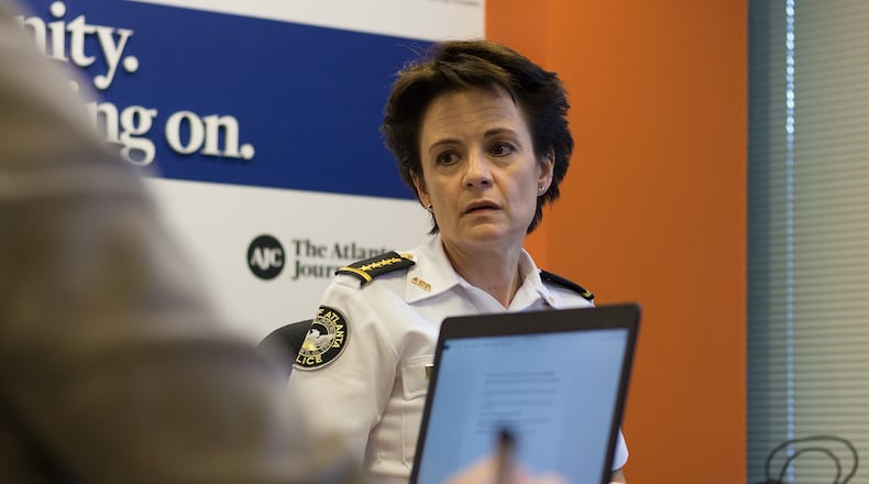 Atlanta Police Chief Erika Shields meets with The Atlanta Journal-Constitution and talk about crime and public safety issues.