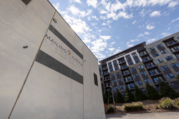The exterior of Mailing Avenue Stageworks is shown, Tuesday, August 26, 2025, in Atlanta. (Jason Getz/AJC)