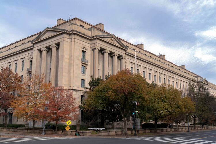 FILE - The U.S. Department of Justice building in Washington, Dec. 7, 2024. (AP Photo/Jose Luis Magana, File)
