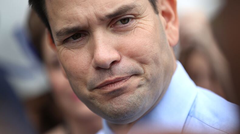 MIAMI, FL - OCTOBER 31: Sen. Marco Rubio (R-FL) speaks to the media after casting his general election ballot during early voting on October 31, 2016 in Miami, Florida. Mr. Rubio is in a race against his Democratic opponent Rep. Patrick Murphy (D-FL) for the Florida Senate seat. (Photo by Joe Raedle/Getty Images)