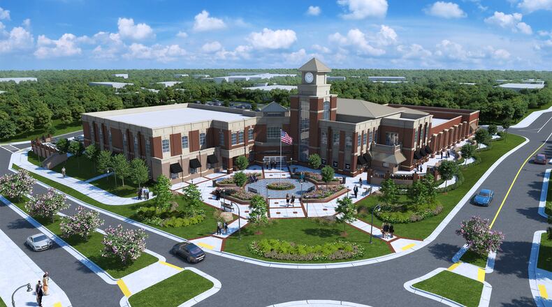A rendering of Lilburn's new City Hall complex, scheduled to be completed in November. (Credit: City of Lilburn)