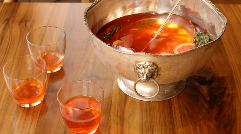 Peach Zinger punch with prosecco and peach schnapps at Lure. Photo courtesy of Lure.