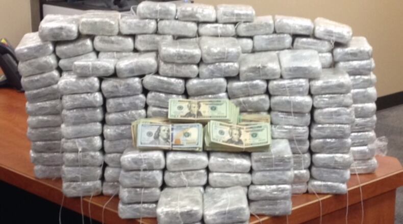 Authorities seized 185 pounds of marijuana in a sting operation Tuesday (Credit: Gwinnett County Sheriff’s Office)