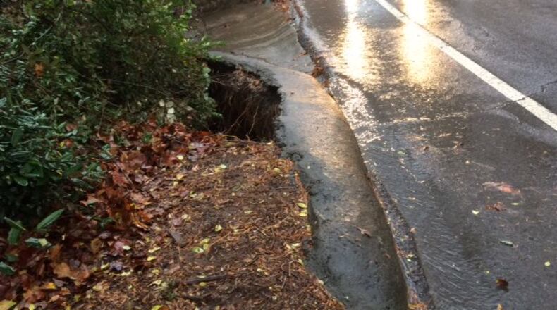 Northside Drive south of Crest Valley Drive is closed, the city said. (Credit: City of Sandy Springs)