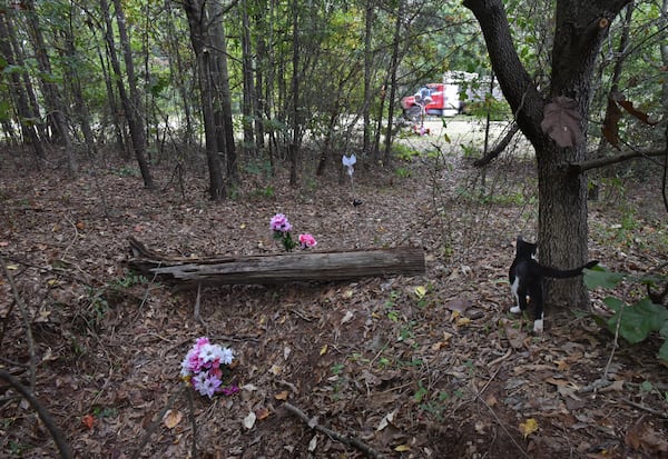 The body of baby Caliyah McNabb was found in the woods about a three-minute walk from her Newton County home. HYOSUB SHIN / HSHIN@AJC.COM