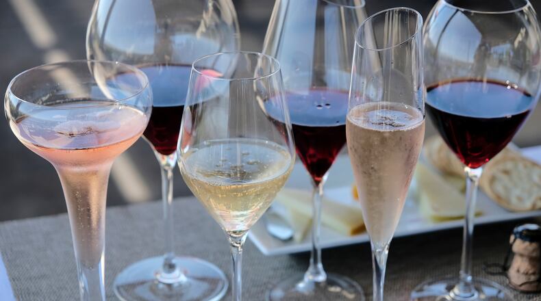 FILE - Various wines are displayed in Sonoma, Calif., July 10, 2017. (AP Photo/Eric Risberg, File)