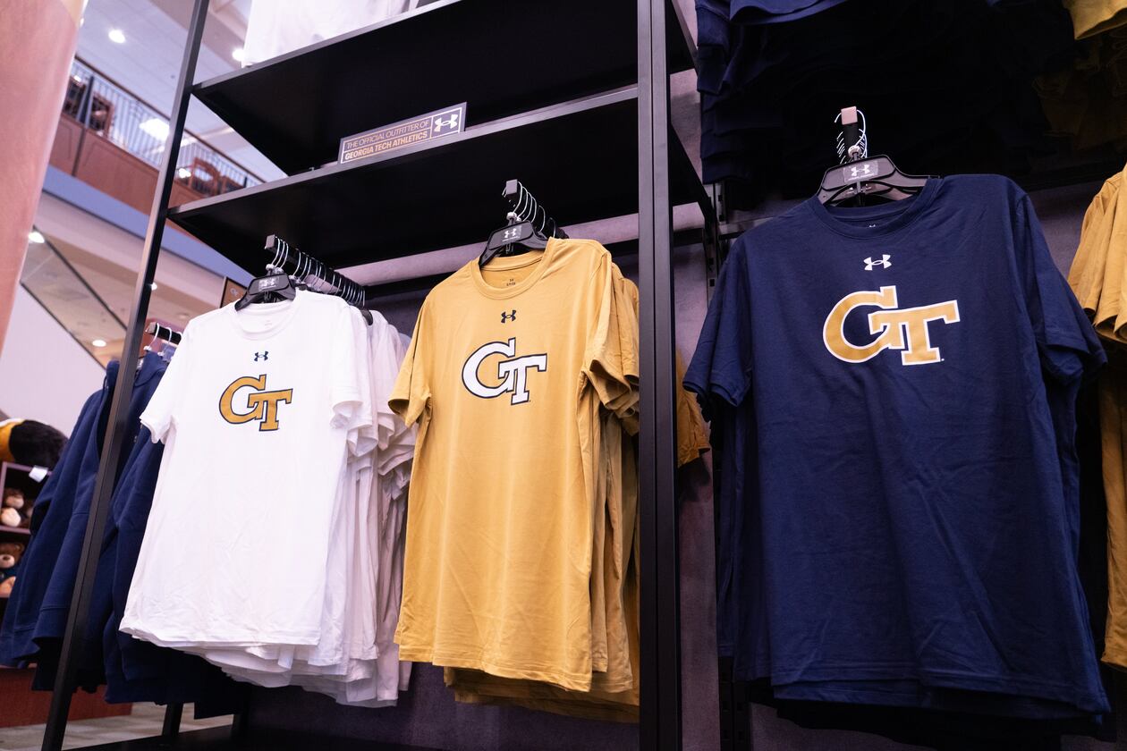 The new wave of the new Georgia Tech x Under Armour gear hit the shelves and racks at the Barnes & Noble bookstore on campus Friday. (Courtesy of Georgia Tech Athletics)