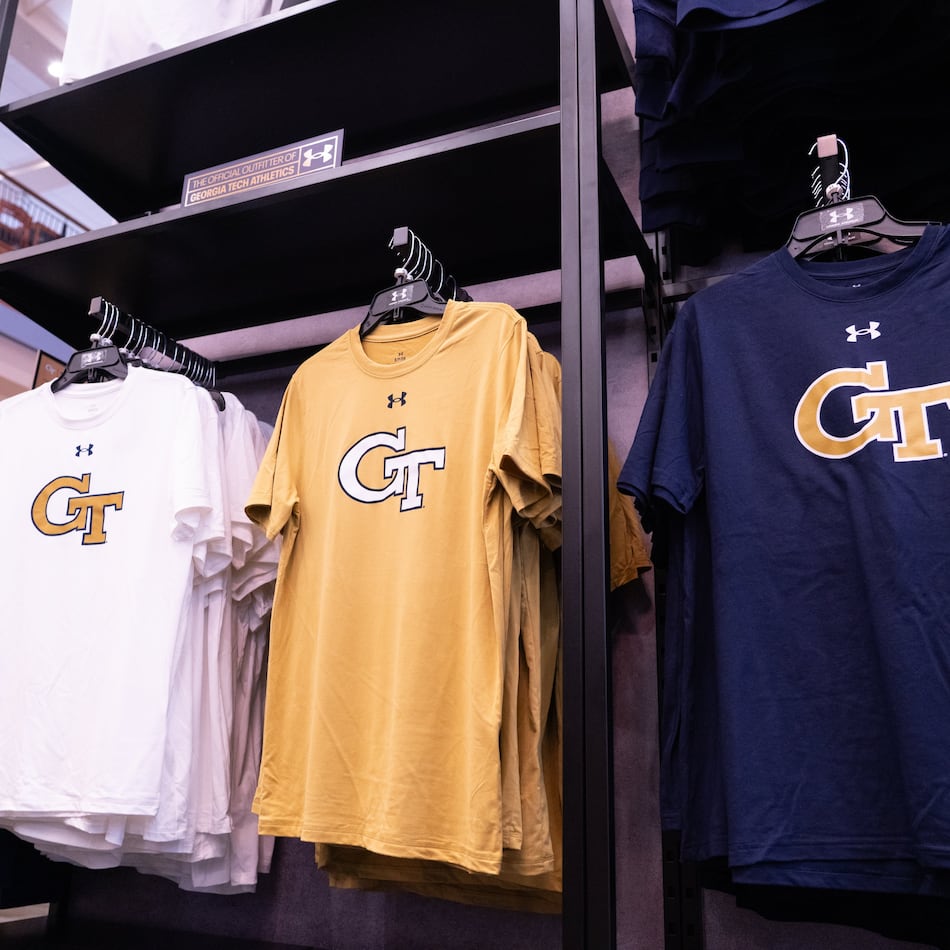 The new wave of the new Georgia Tech x Under Armour gear hit the shelves and racks at the Barnes & Noble bookstore on campus Friday. (Courtesy of Georgia Tech Athletics)