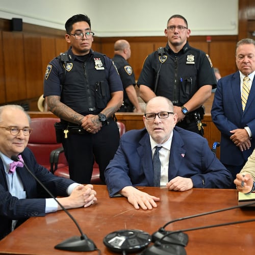 FILE - Harvey Weinstein appears in state court in Manhattan to be sentenced on his sexual assault conviction, Aug. 13 2025, in New York. (Curtis Means/Pool Photo via AP, File)
