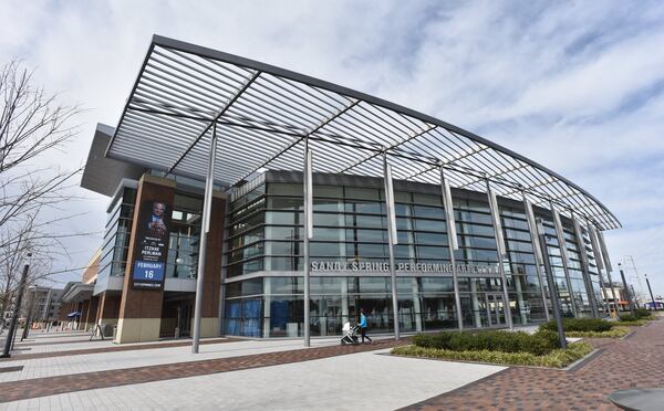 The Sandy Springs Performing Art Center, a part of City Springs, a $229 million arts-and-government complex represents the growing city’s downtown. (HYOSUB SHIN / hshin@ajc.com)