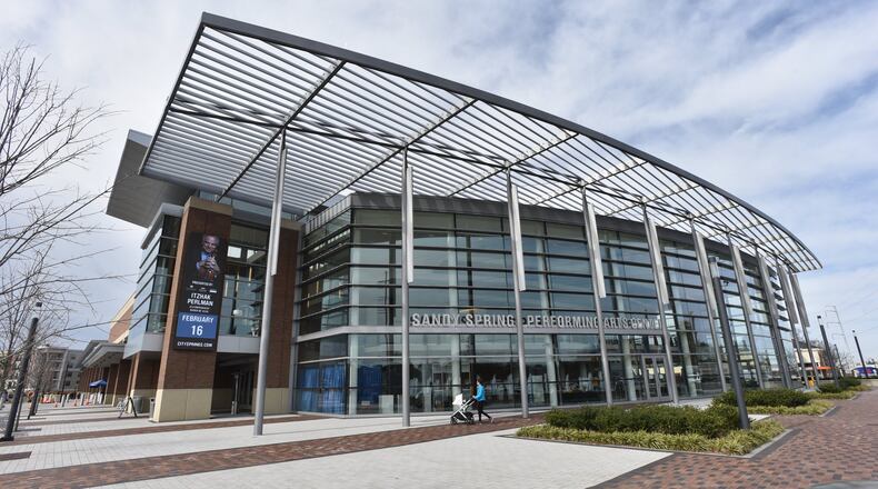 The Sandy Springs Performing Art Center, a part of City Springs, a $229 million arts-and-government complex represents the growing city’s downtown.