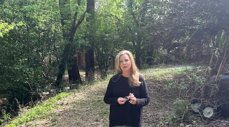 Elizabeth Burns gardened in her backyard in the Buckhead area of Atlanta until she discovered it was contaminated with lead. (Andy Miller/KFF Health News)