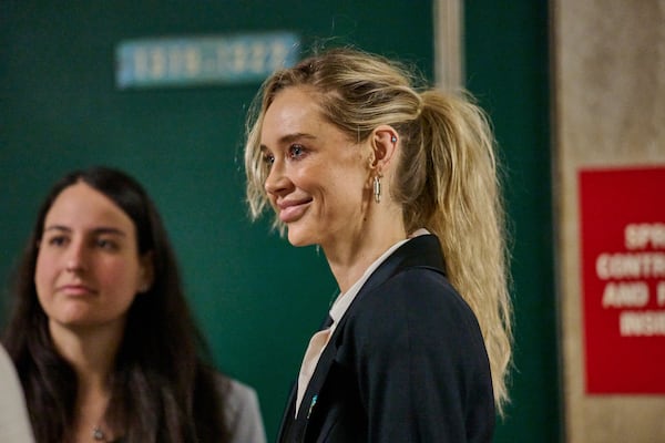 Kaja Sokola appears state court in Manhattan to testify in the sex assault case against Harvey Weinstein, Wednesday, May 14, 2025 in New York. (Curtis Means/Pool Photo via AP)