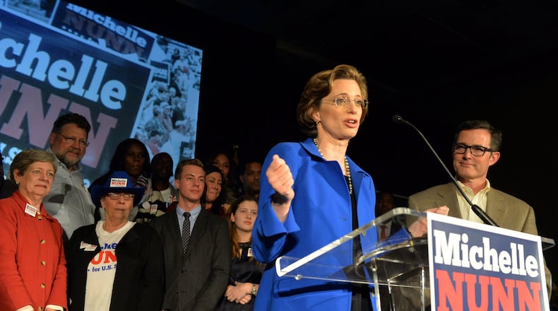 The campaign of Michelle Nunn, the Democratic nominee for Senate in 2014, paid a company created by state Rep. Stacey Abrams $30,000 in 2013. Abrams did not disclose the company on paperwork filed with the state until the AJC asked her about it. KENT D. JOHNSON/KDJOHNSON@AJC.COM