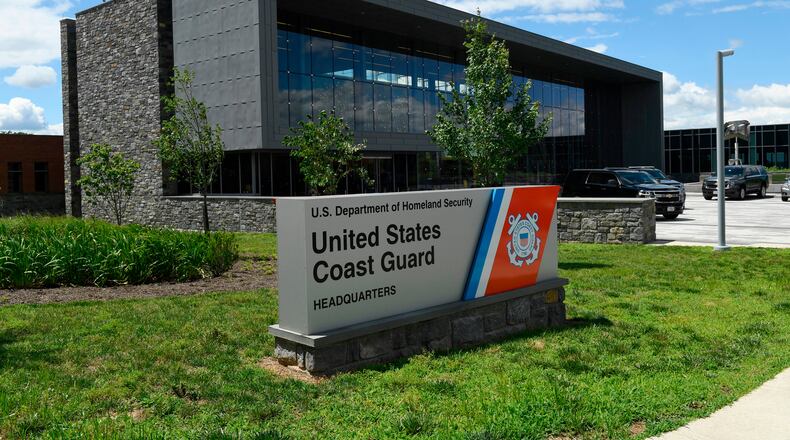 FILE - A view of the United States Coast Guard headquarters building in Washington, June 21, 2019. (AP Photo/Susan Walsh, File)