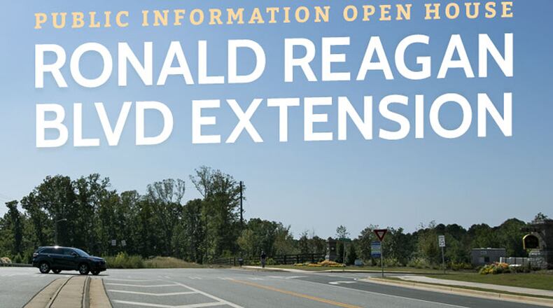 A 3.6-mile extension of Ronald Reagan Boulevard in south Forsyth County is the subject of an open house 6 to 8 p.m. Tuesday, Oct. 15, at South Forsyth High School. FORSYTH COUNTY