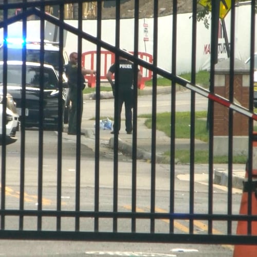Police investigate the scene of a shooting on the campus of Virginia State University on Saturday, Aug. 15, 2026 in Petersburg, Va. (WWBT via AP)