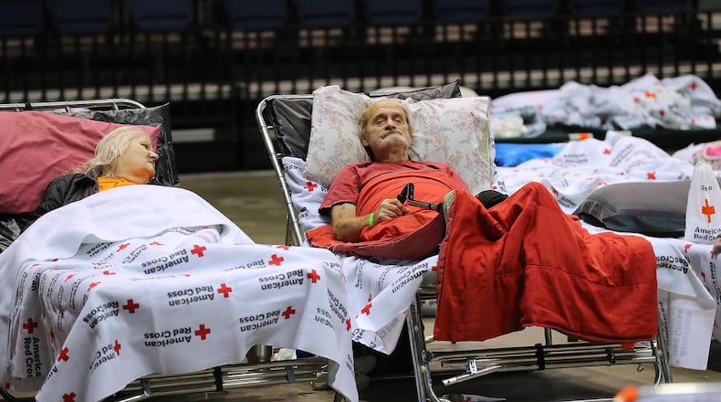 September 10, 2017 Albany: Local residents Thomas Lairsey, 71, and his wife Ann, 67, move into the Red Cross shelter at the Albany Civic Center to ride out Hurricane Irma on Sunday, September 10, 2017, in Albany. Curtis Compton/ccompton@ajc.com