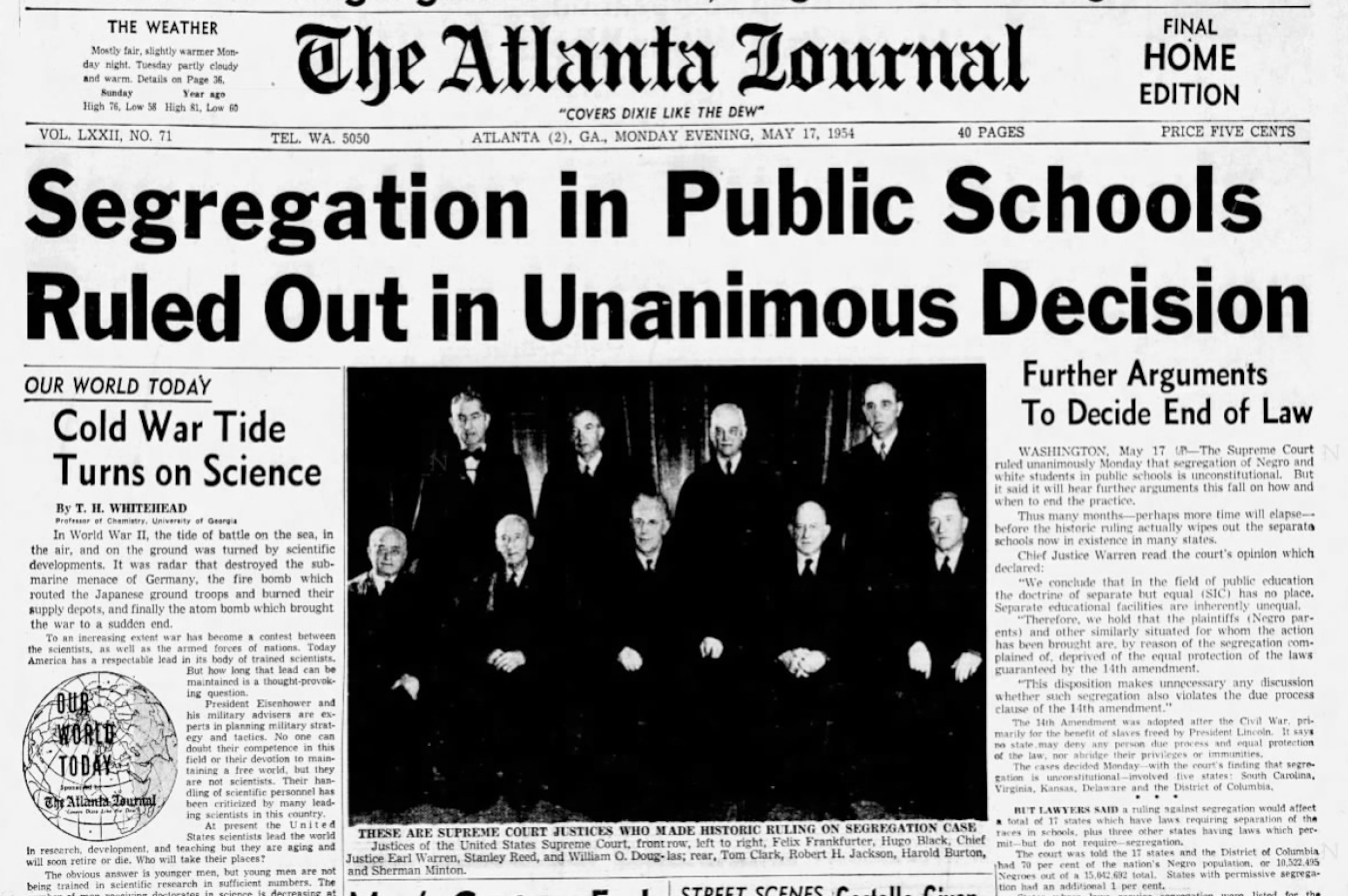 How the 1954 Brown decision was covered in Atlanta