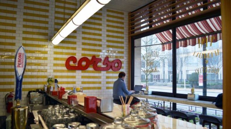 Corso Coffee's interior in Shops Buckhead Atlanta.
